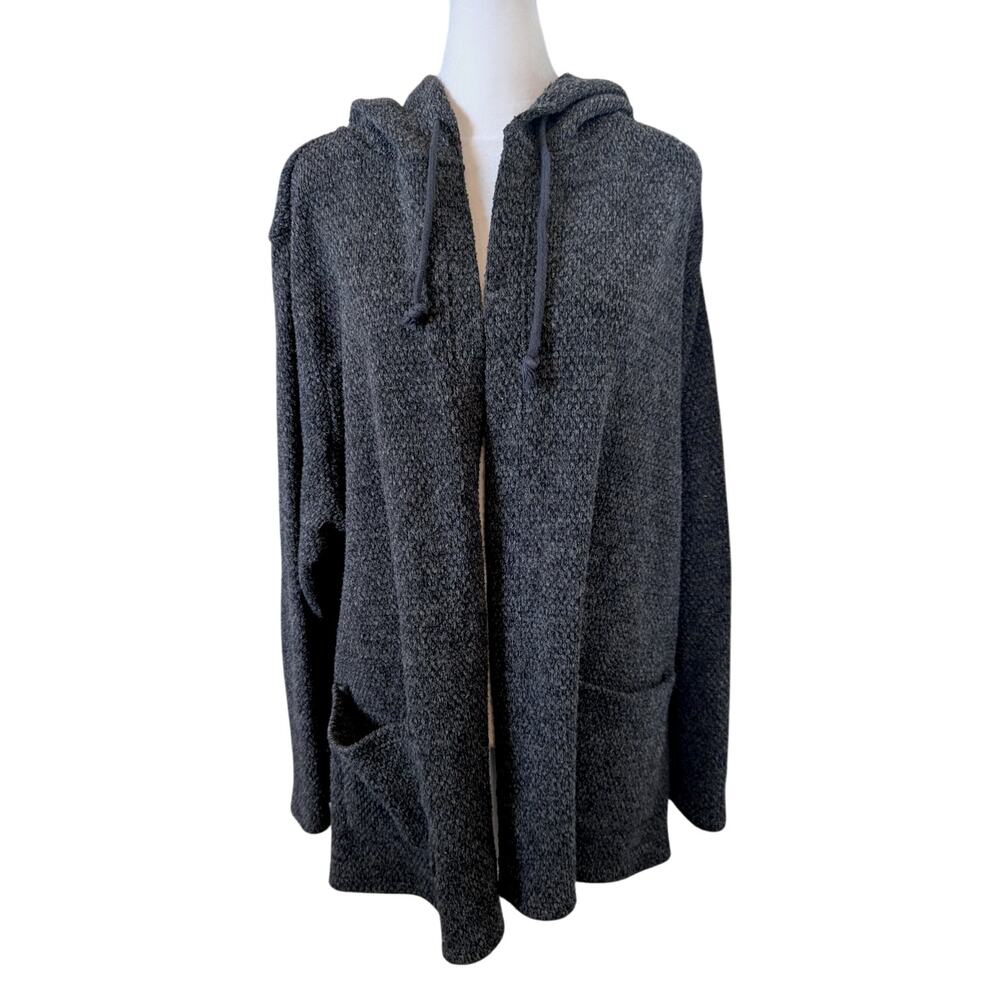 Workshop Republic Clothing Gray Knit Hooded Cardigan 1X